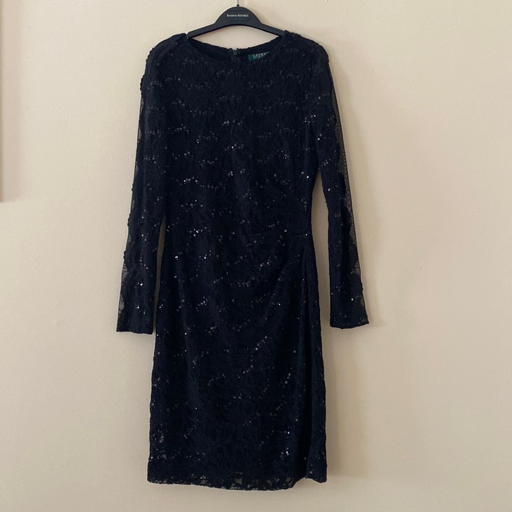 Ralph Lauren sequin mesh lace dress